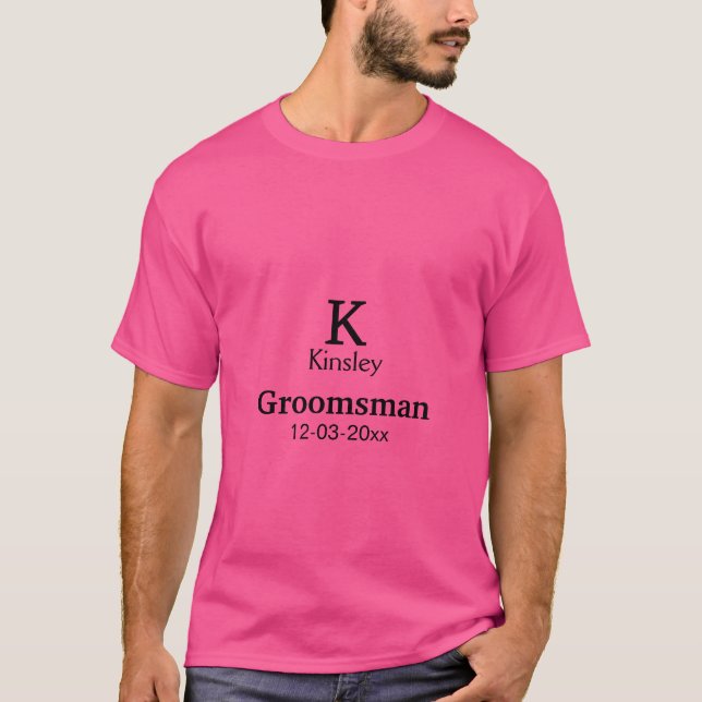 Camiseta SIMPLES MINIMAL adicionar seu nome padrinho de cas (Frente)