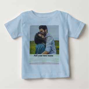 Camiseta simples minimal adicione sua foto de nome aquarela