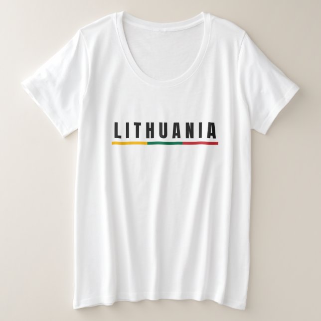 Camiseta Simples Moderna Lituânia lietuva Flag Souvenir (Frente do Design)