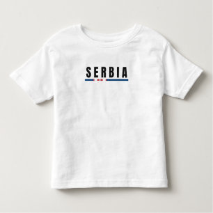 Camiseta Simples Moderna Sérvia - Letra Arte Flag Souvenir