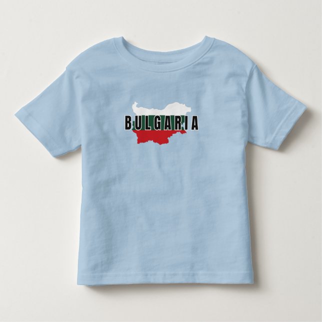 Camiseta Simples Moderno Búlgaro - Letra Arte Flag Souvenir (Frente)
