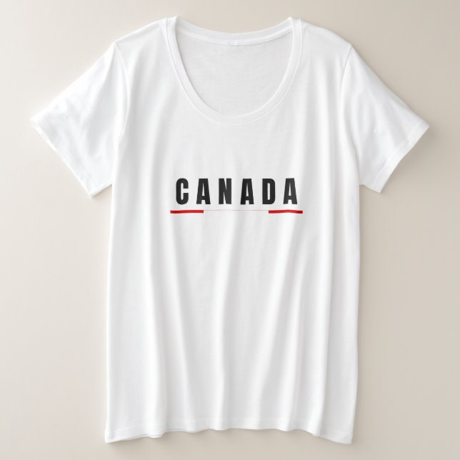 Camiseta Simples Moderno Canadá - Letra de Arte Souvenir (Frente do Design)