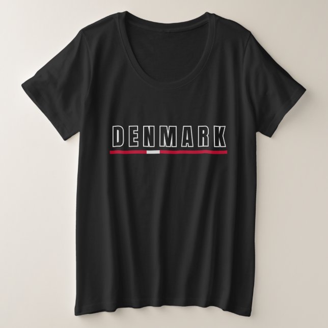 Camiseta Simples Moderno Dinamarca - Letra dinamarquesa Fla (Frente do Design)