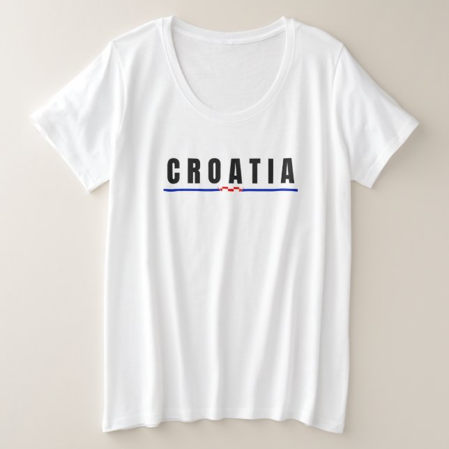 Camiseta Simples Moderno Dubrovnik Croácia - Letra Flag Sou (Frente do Design)