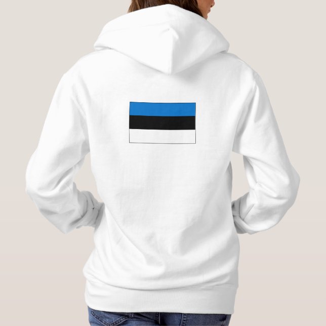 Camiseta Simples Moderno Estônia Flag Souvenir , Fundo (Verso)