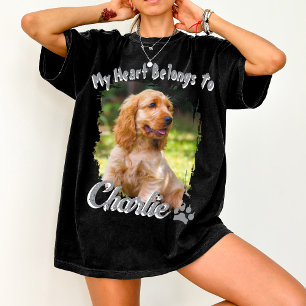 Camiseta Simples Moderno Legal do Pet, O Meu Coração Perten