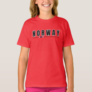 Camiseta Simples Moderno Norwegal - Letra Norueguesa Flag S