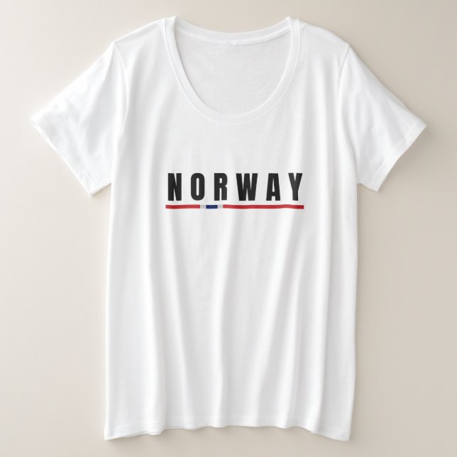 Camiseta Simples Moderno Norwegal - Letra Norueguesa Flag S (Frente do Design)