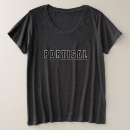 Camiseta Simples Moderno Portugal - Letra de Arte Flag Souv