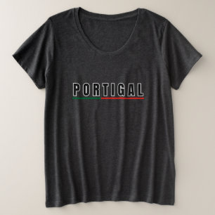 Camiseta Simples Moderno Portugal - Letra de Arte Flag Souv