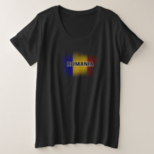 Camiseta Simples Moderno Romênia - Letra Flag Souvenir