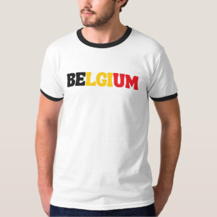 Camiseta Simples Moderno Roupa de Bandeira Nacional da Bélg