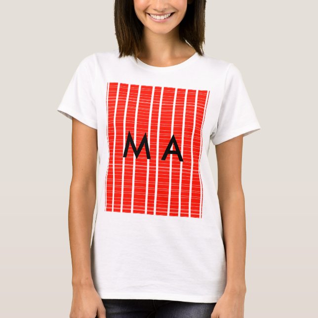 Camiseta Simples monograma adicione seu nome com letra míni (Frente)