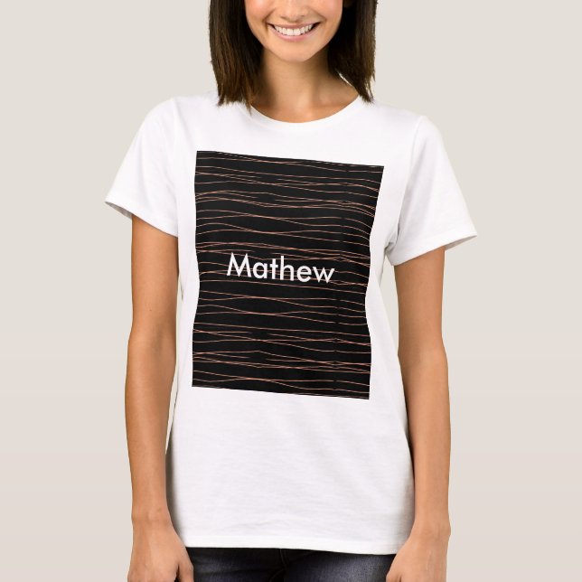 Camiseta Simples monograma adicione seu nome com letra míni (Frente)