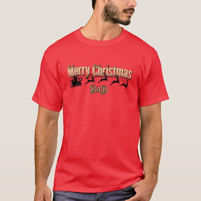 Camiseta Simples Pai de Natal Feliz (Frente)