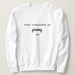 Camiseta Simples Personalização do Primeiro Natal Como Vovó
