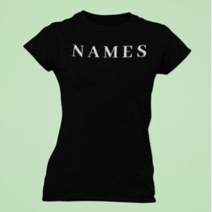 Camiseta Simples Preto Personalizado Adicionar Seu Nome Ele