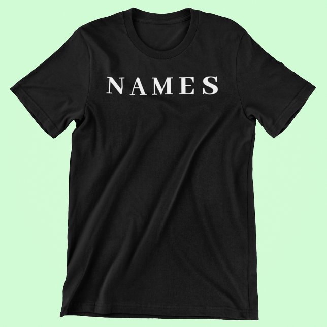 Camiseta Simples Preto Personalizado Adicionar Seu Nome Ele (Criador carregado)