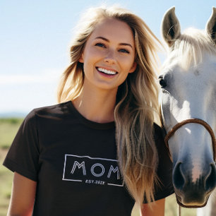 Camiseta Simples Quadro Branco Moderno - Mãe Est. 2024