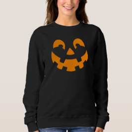 Camiseta Simples Rosto de Pumpkin Laranja Silhoueen Hallowe