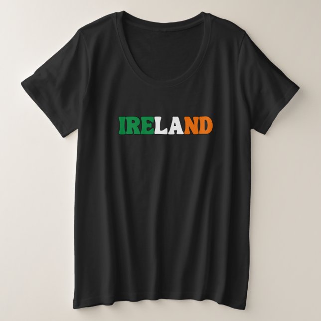 Camiseta Simples Roupa de Bandeira Nacional da Irlanda Mode (Frente do Design)