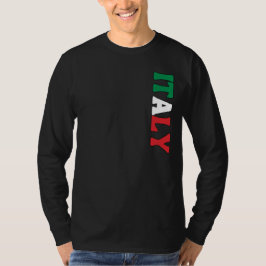 Camiseta Simples Roupa de Bandeira Nacional da Itália Moder