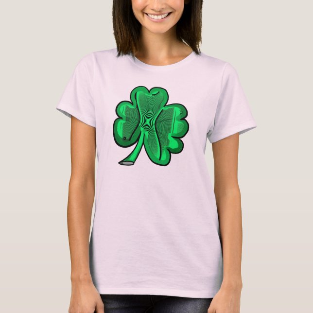 Camiseta Simples ruas verdes do shamrock. (Frente)
