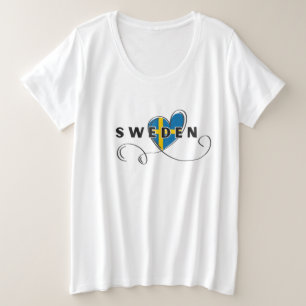 Camiseta Simples Suecia Moderna Bandeira Sueca Souvenir