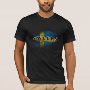 Camiseta Simples Suecia Moderna Bandeira Sueca Souvenir