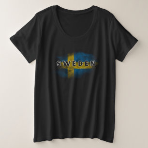 Camiseta Simples Suecia Moderna Bandeira Sueca Souvenir
