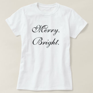 Camiseta Simples Texto Minimalista Elegante Feliz Natal Bri