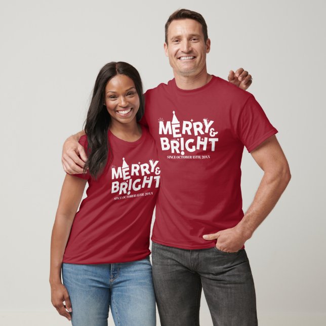 Camiseta Simples Tipografia Moderna Feliz Festa de Natal (Unissex)