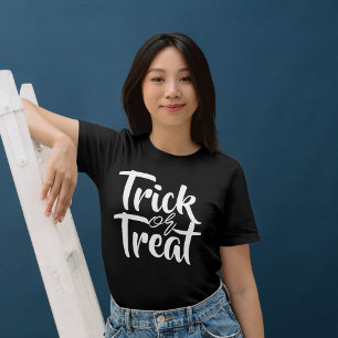 Camiseta Simples truque ou tratar a família de Halloween