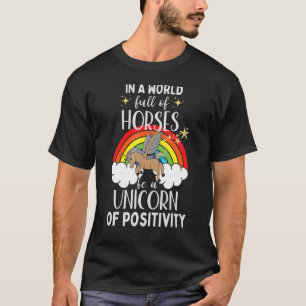 Camiseta Simples Unicorn Rainbow Positivity Inspiration