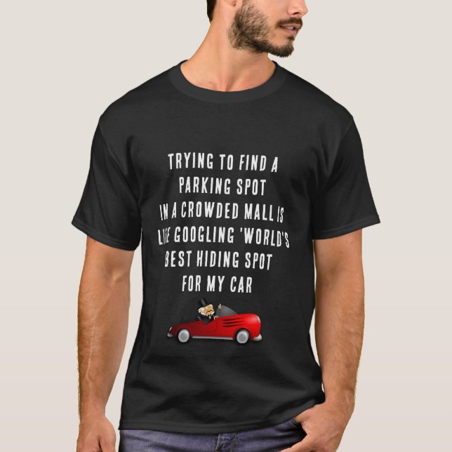 Camiseta Simples Vintage Red Car Engraçado (Frente)