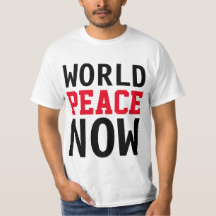 Camiseta Simplesmente design de texto "PAZ MUNDIAL AGORA"