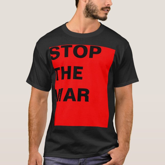 Camiseta Simplesmente design "retângulo vermelho PARE A GUE (Frente)