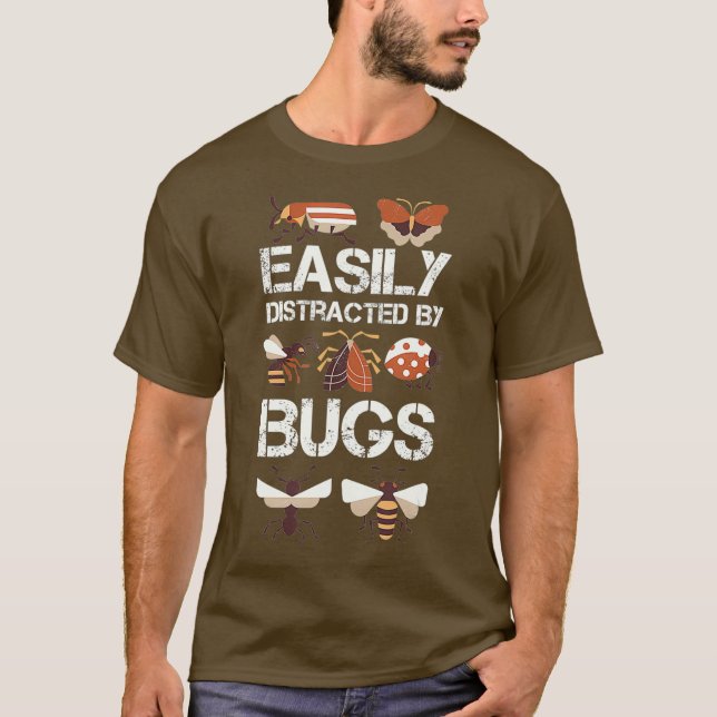 Camiseta Simplesmente Distraído Por Insetos Entomológicos (Frente)