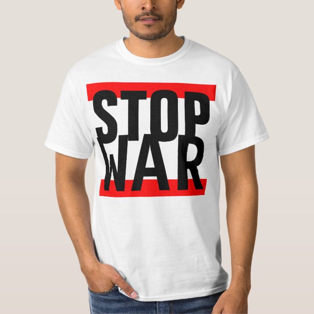 Camiseta Simplesmente o design "listra a GUERRA vermelha da (Frente)