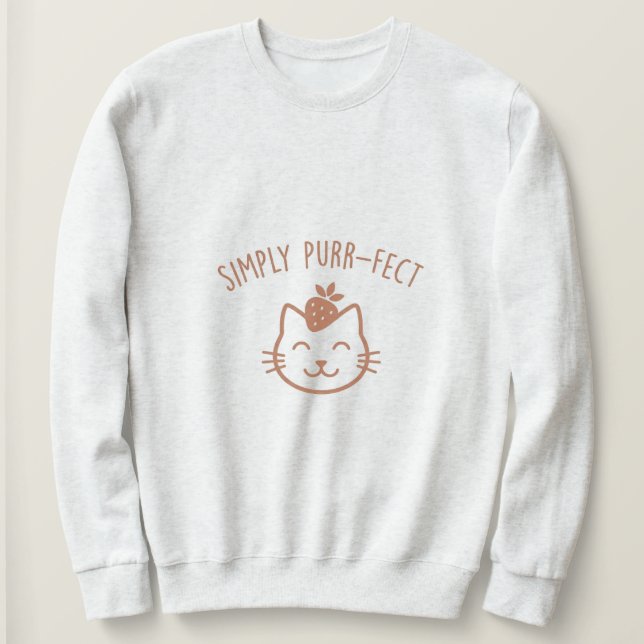 Camiseta Simplesmente Perfeito  Roupa de gato fofa camisola (Frente do Design)