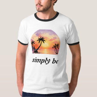 Camiseta Simplesmente Ser Estética Gráfica do Pôr do Sol Tr