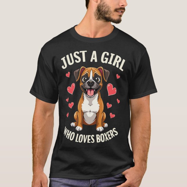 Camiseta Simplesmente uma garota que adora Boxers (Frente)