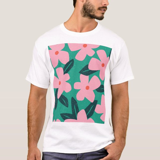 Camiseta Simplicidade Floral: Beleza Abstrato (Frente)