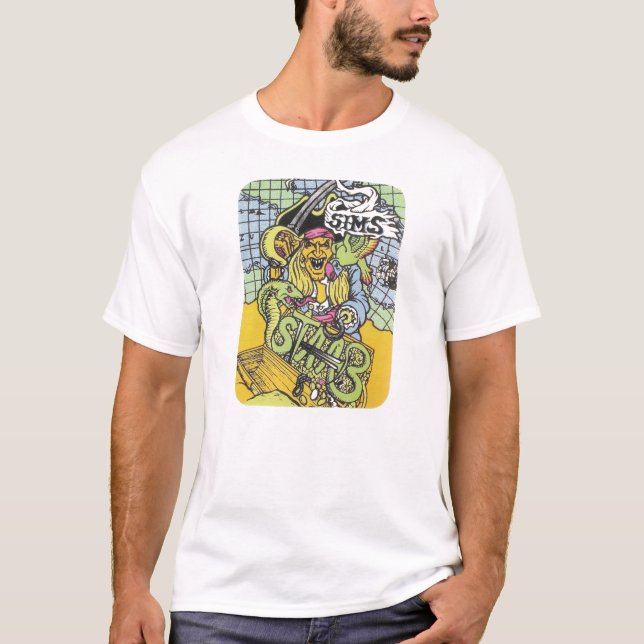 Camiseta Sims, design de skate retrô (Frente)