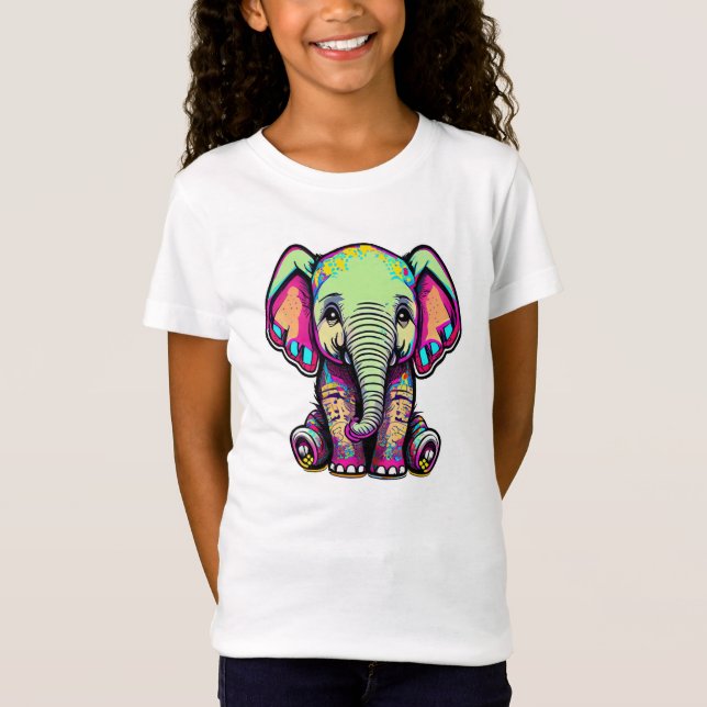 Camiseta Simulação digital do lindo bebê elefante (Frente)