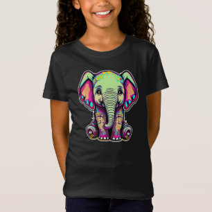 Camiseta Simulação digital do lindo bebê elefante