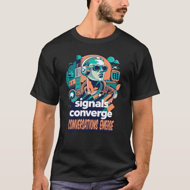 Camiseta Sinais convergentes, telecomunicações (Frente)