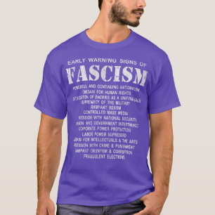 Camiseta Sinais De Alerta Precoce De Fascismo