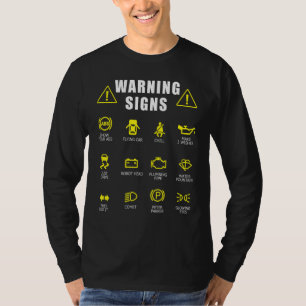 Camiseta Sinais de aviso de fixação de automóveis mecânicos