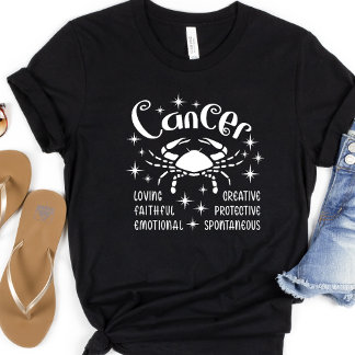 Camiseta Sinais de CâncerZodiac Traços de Personalidade do